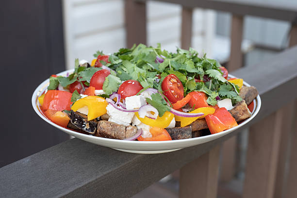 portobello mushroom salad with cheese